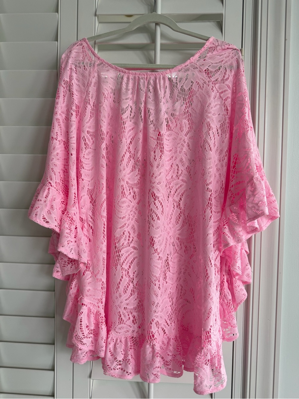 Lilly Pulitzer Atley Pink Lace Ruffle Pool Coverup